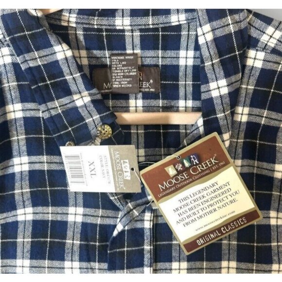 NEW Moose Creek Mens Plaid Shirt Sz 2XL / XXL Long Sleeve Blue Western Cowboy - Picture 3 of 6